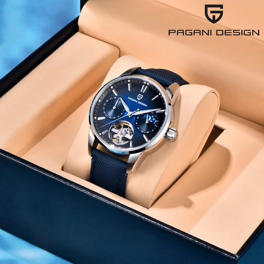 PAGANI DESIGN Top Luxury Men Clock Luminous Hollow Tourbillon Automatic Wristwatch Mechanical Stainless Steel Men's Watch Reloj