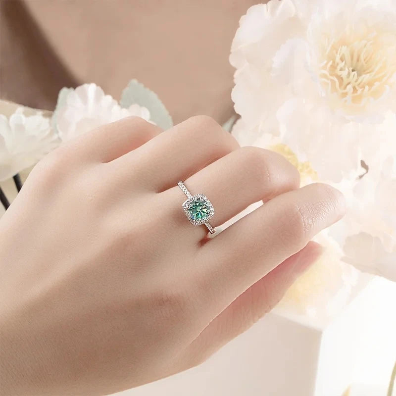 JoyceJelly S925 Sterling Silver jewelry for women 1 carat moissanite diamond 3 pieces set necklace ring earrings wedding party