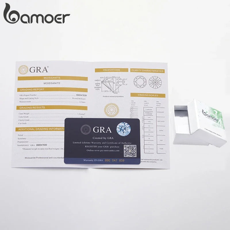 BAMOER Gold Moissanite Hoop Earrings for Women, 925 Sterling Silver D Color Round Cut Lab Diamond Hypoallergenic Earrings