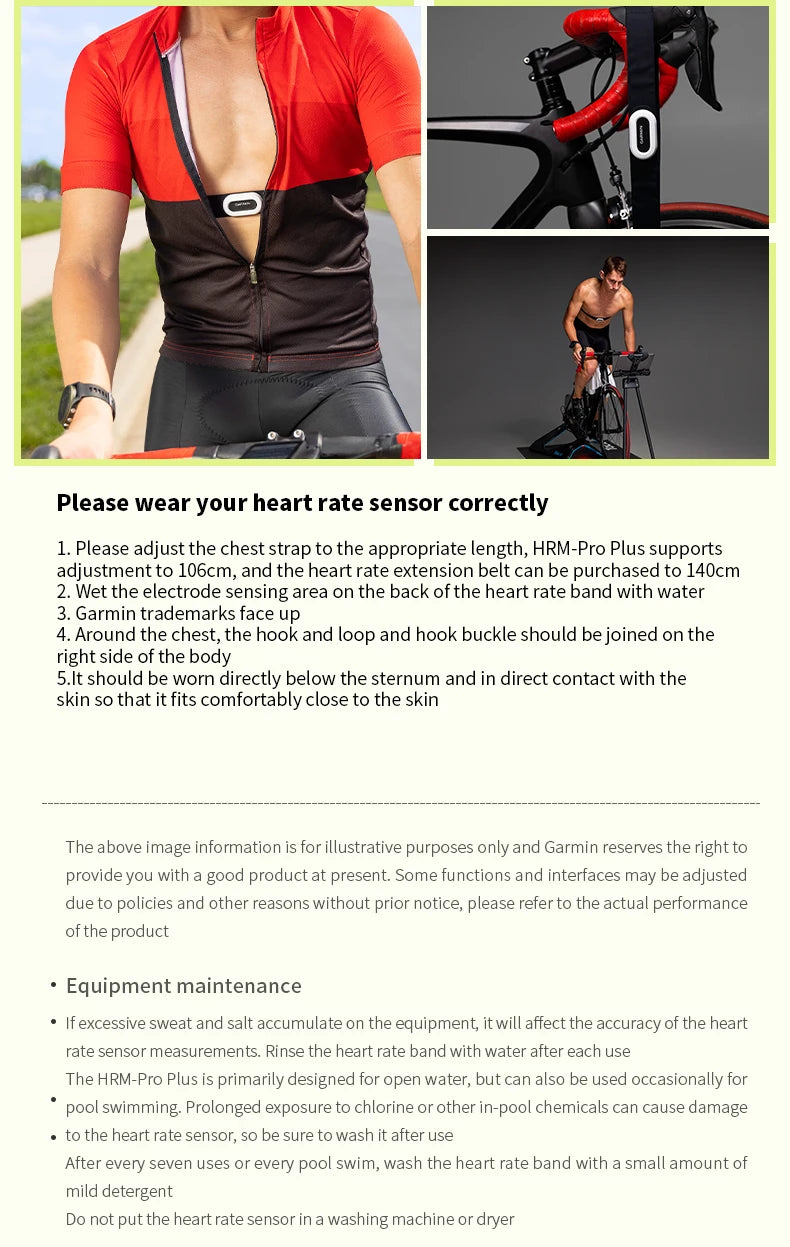 Garmin HRM-Pro-Plus/200/600 Running Cycling swimming heart rate band