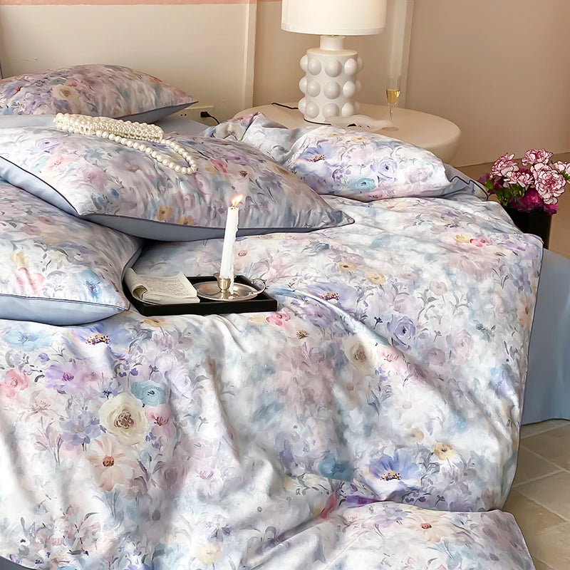 Svetanya Print Egyptian Cotton Bedding Sets Ru Queen King Size Bed Linens Pillowcase Sheet Duvet Cover Set