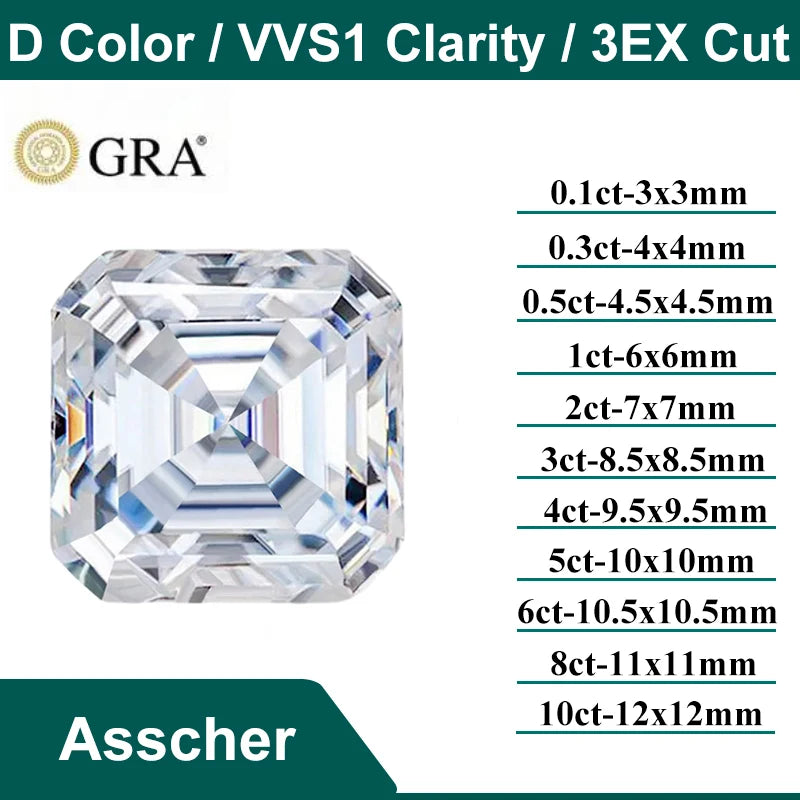 Earrings D Color Super White Moissanite Diamond Round / Oval / Pear / Radiant / Emerald / Heart / Princess / Cushion / Asscher Shape