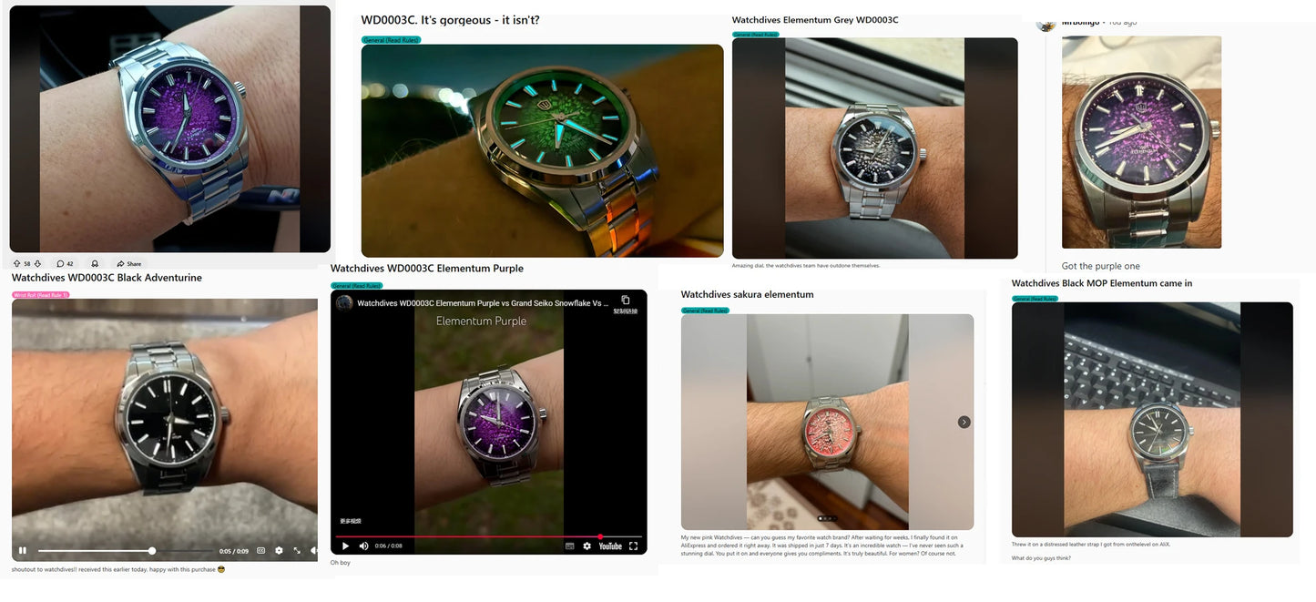 Watchdives WD0003C 38mm Men Watch VH31 Sweep Seconds Quartz Movement Sapphire ice Crack Dial Luminous 10Bar Waterproof Watches