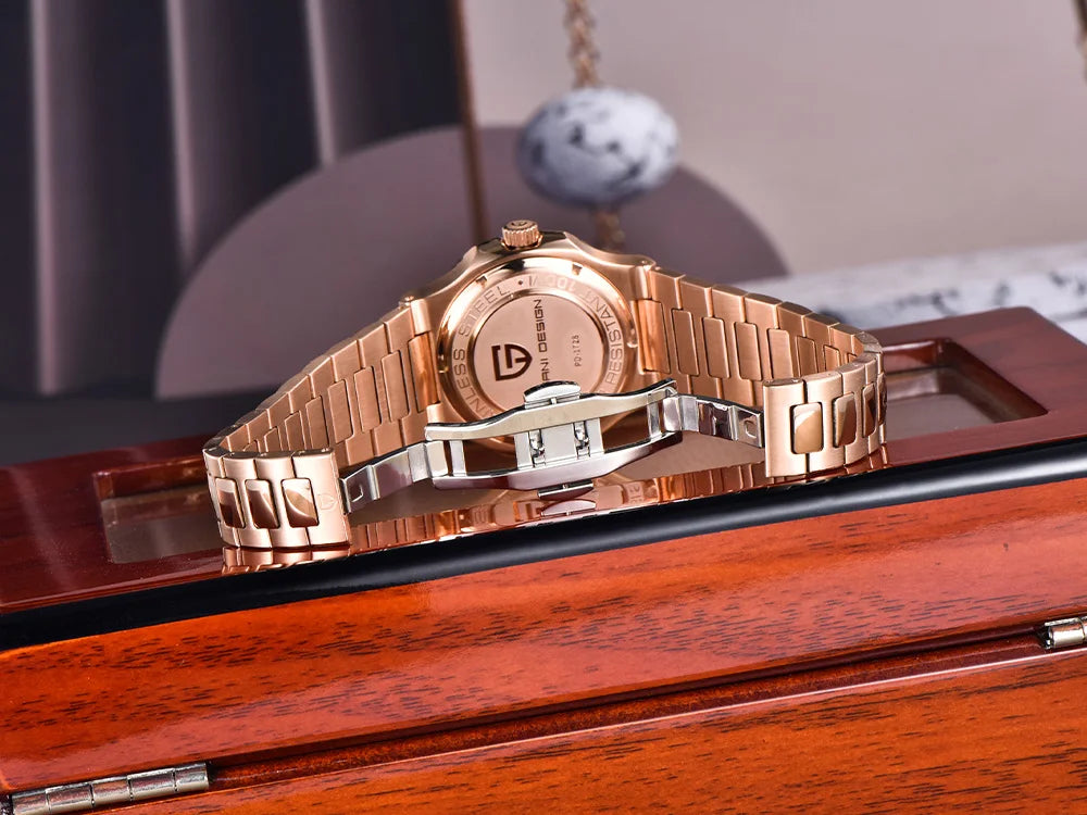 2025latest Pagani design rose gold top luxury automatic men's watch fashion AR Sapphire crystal mechanical watch men's gift10BAR