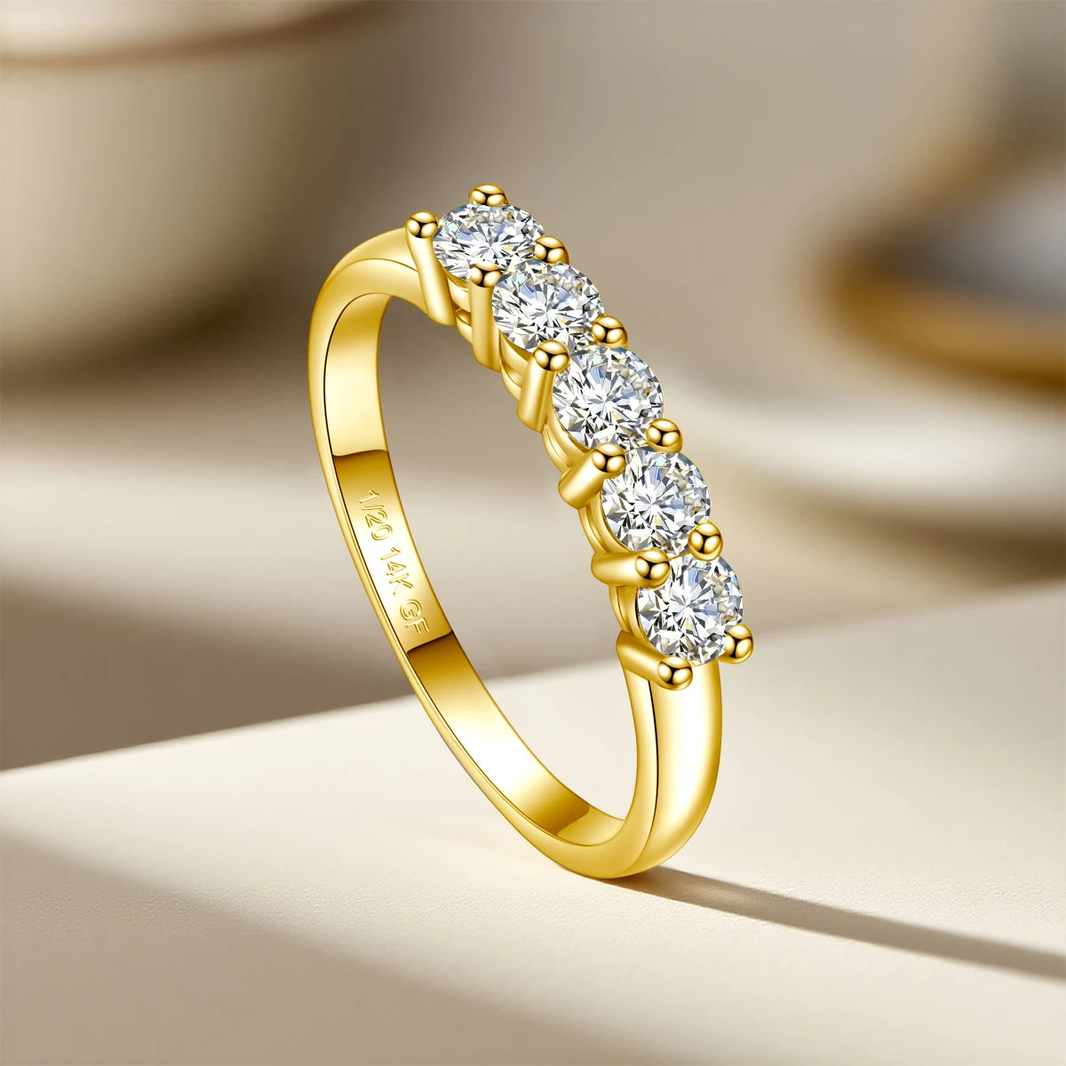 Szjinao 14K Gold Filled Rings For Woman 1.0CT 3.5mm Moissanite Diamond Wedding Jewelry No Tarnish Engagement Lady Gift Wholesale