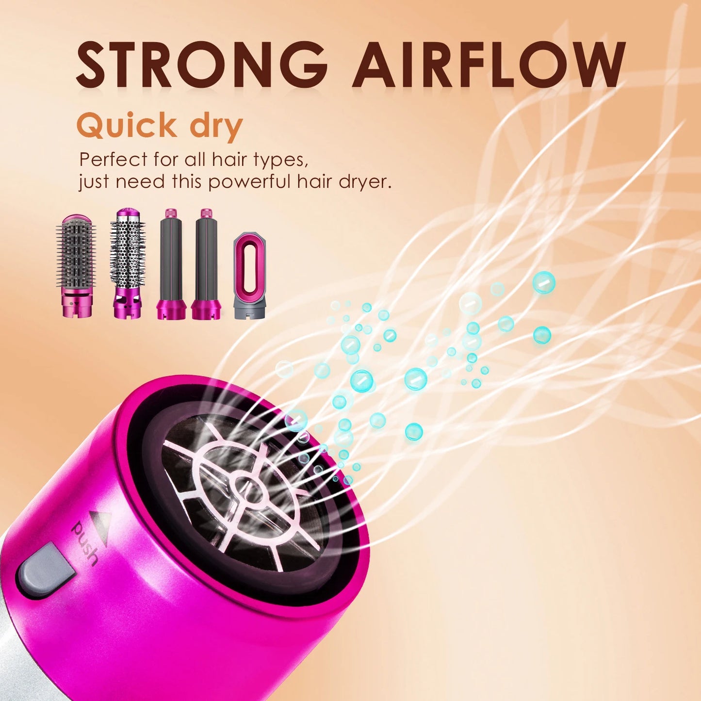 5-In-1 Hair Dryer Air Wrap Hair Straightener Hot Air Comb Barber Multifunctional Professional Hair Styling Tool Festival Gift
