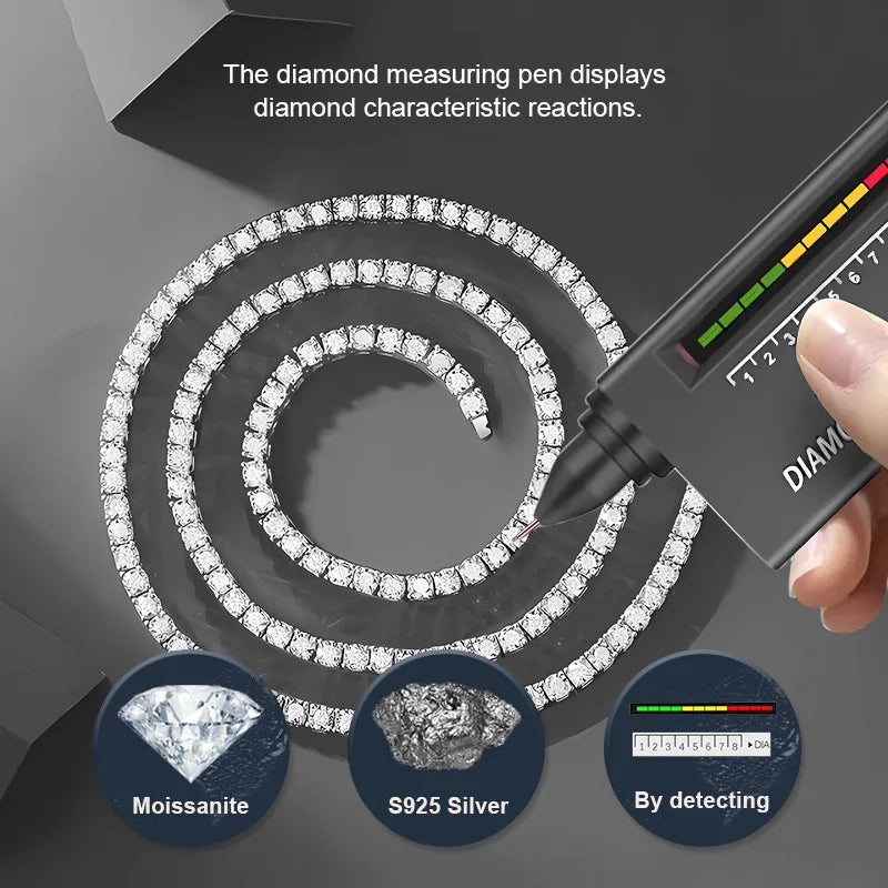 2.5/3/4/5mm Moissanite Tennis Bracelet 925 Sterling Silver Plated White Gold Bracelet for Women Man Sparkling Party Jewelry