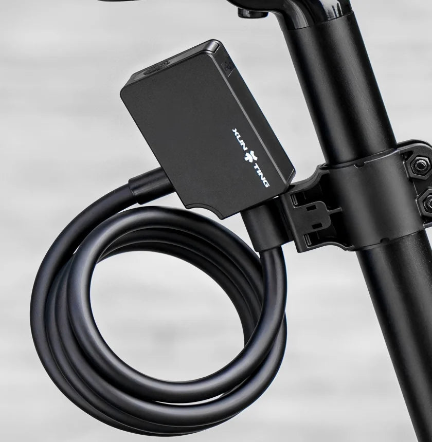 XUNTING Smart Fingerprint Bike Lock, App Control Keyless 10mm Steel Cable Anti-Theft Security for Bicycle Motorcycle E-Bike IP67