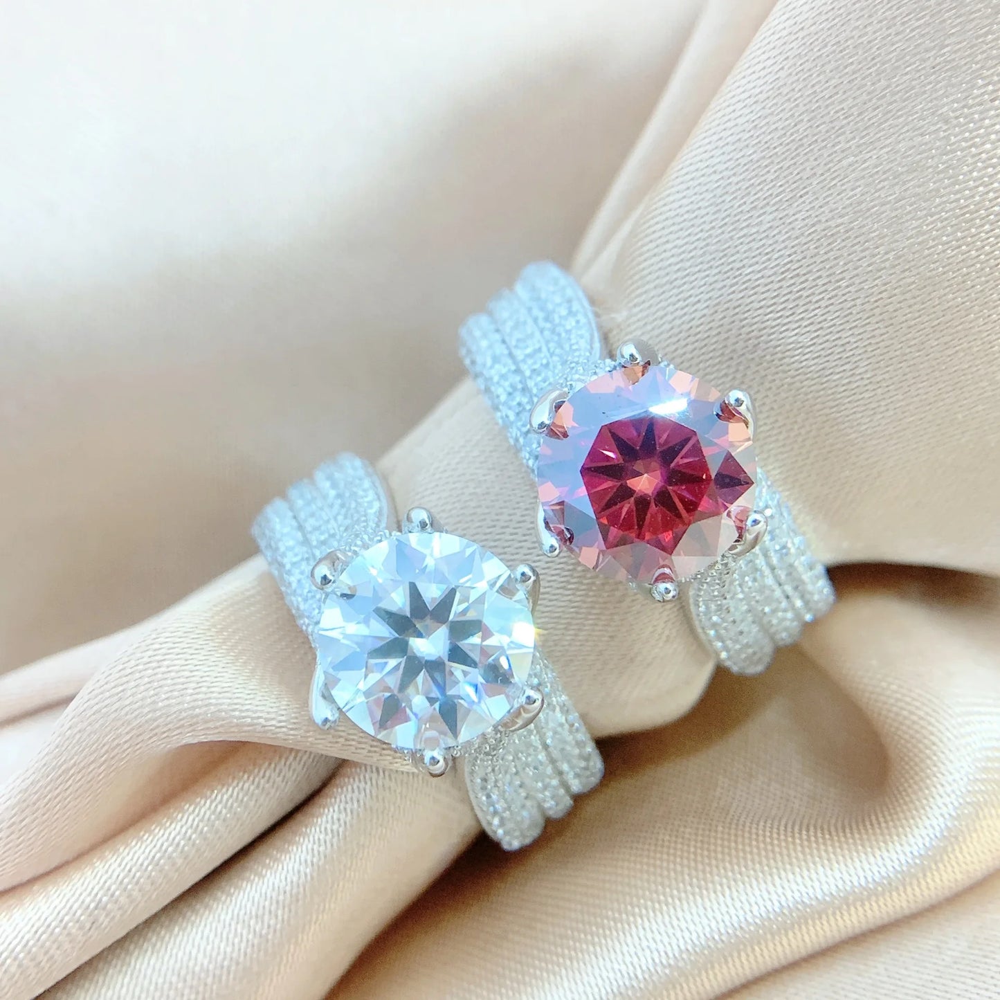 TBCYD 5CT D Color Moissanite Diamond Solitaire Ring For Women 925 Sterling Silver Plated 18k Luxury Wedding Band Party Jewelry