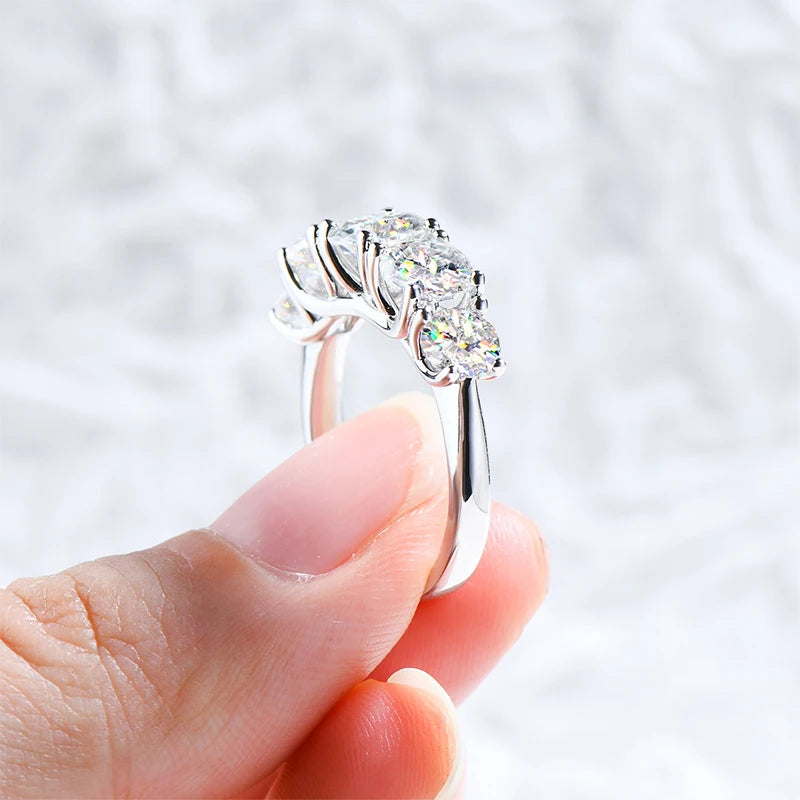 IOGOU 3.6ctw. D Moissanite Wedding Rings for Women 18k Gold Plated 925 Silver Promise Finger Jewelry Certified Lab Diamond Bands