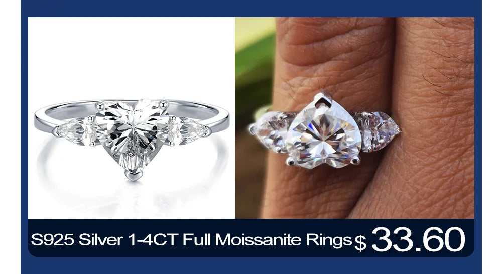 GRA Certified Heart Cut Moissanite Drop Earrings for Women 3/6cttw Luxury Quality Lab Diamond S925 Sterling Silver Bride Jewelry