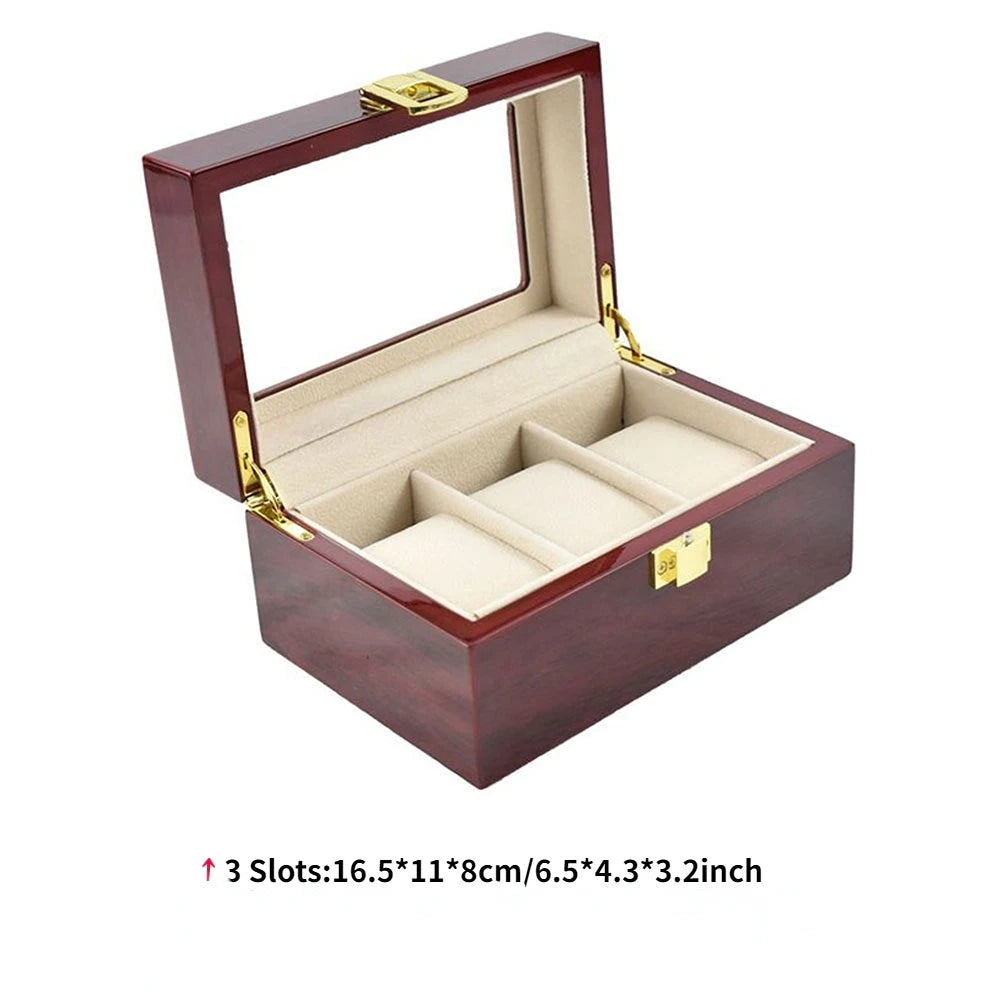 Luxury Wooden Watch Box 1/2/3/5/6/10/12 Grids Watch Organizers 6 Slots Wood Holder Boxes for Men Women  Watches Jewelry Display