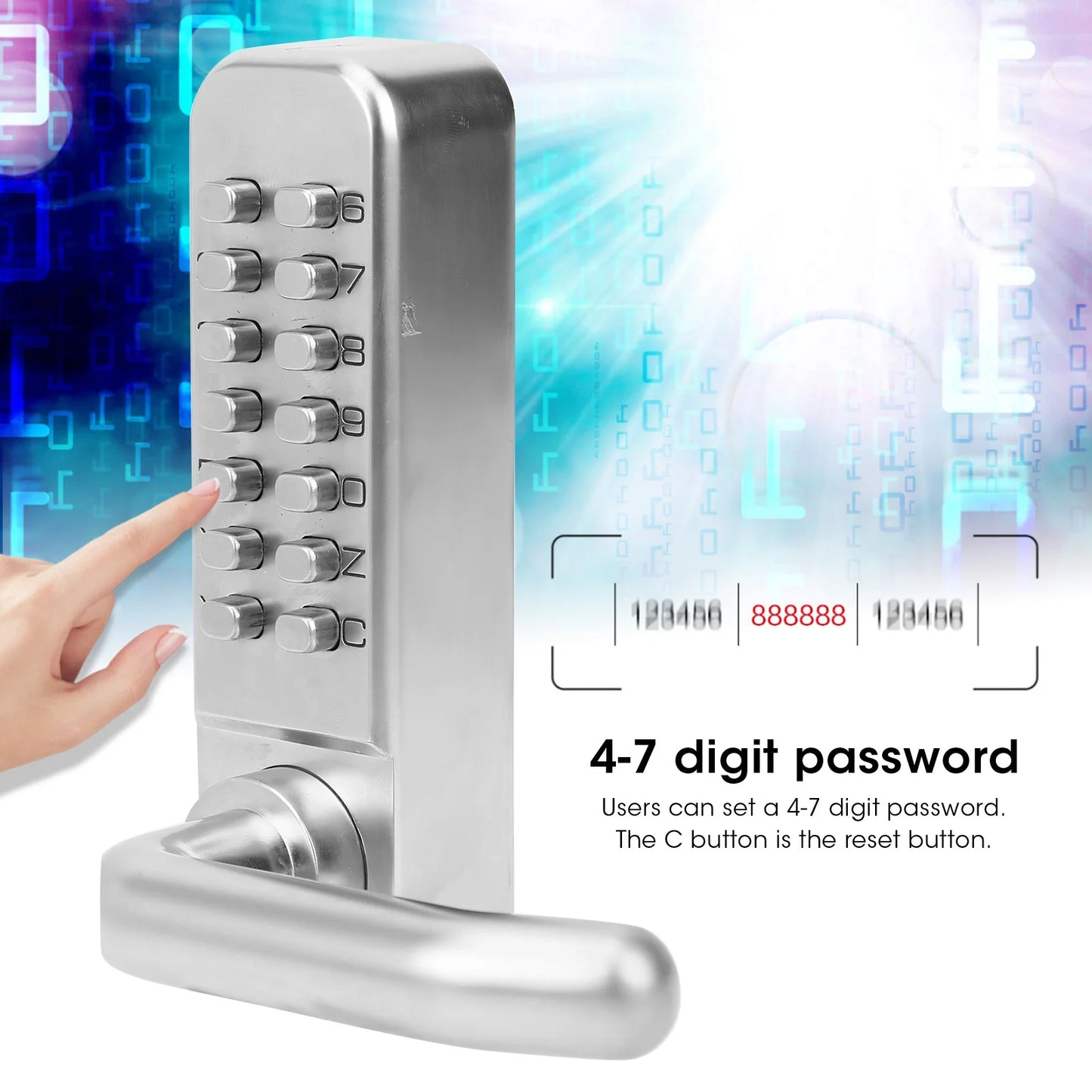 Password Door Lock Smart Door Lock Smart Mechanical Door Lock Digital Password Entry Non‑Power Anti‑Theft Safety Home Access