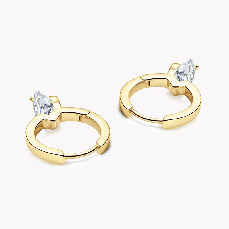Solitaire 1ct D Moissanite Earrings for Women 2023 Diamond Sterling Silver Hoop Earrings 925 Drop Earrings Girls 14k Gold Plated