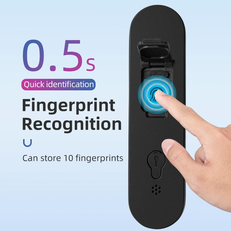 ROCKBROS Bicycle Smart Lock Bluetooth Fingerprint Unlock Waterproof High Strength Steel Alloy Anti-theft U-Lock Bike Accessories