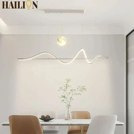 Modern Led Pendant Lights Chandelier For Dining Table Living Room Counter Bar Interior Moon Hanging Lamp Decor Chandelier Lamp