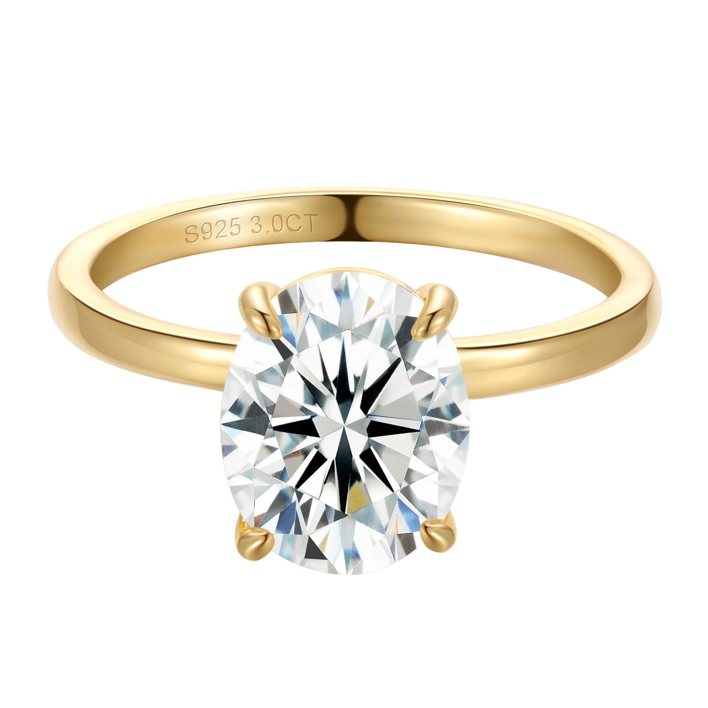 GRA Certified 1.5-3ct Oval Moissanite Diamond Rings Women S925 Sterling Silver Engagement Wedding Anniversary Ring Jewelry Gifts