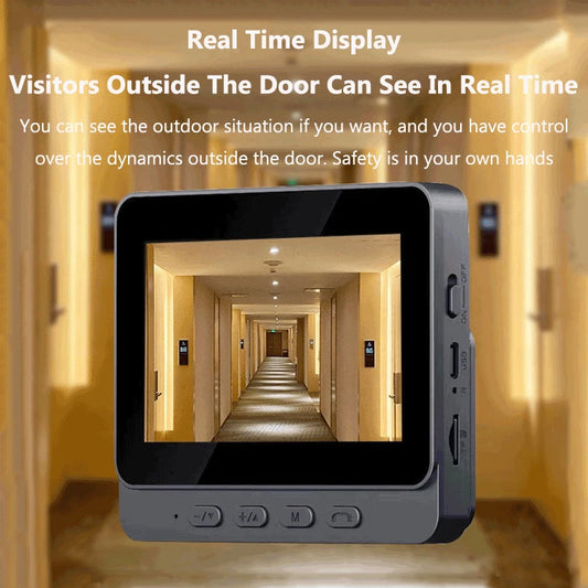 Video Doorbell IR Night Vision Doorbell Camera 1080P 4.3inch IPS Screen Eye Peephole Camera 2.4G for Villa Home Office Apartment