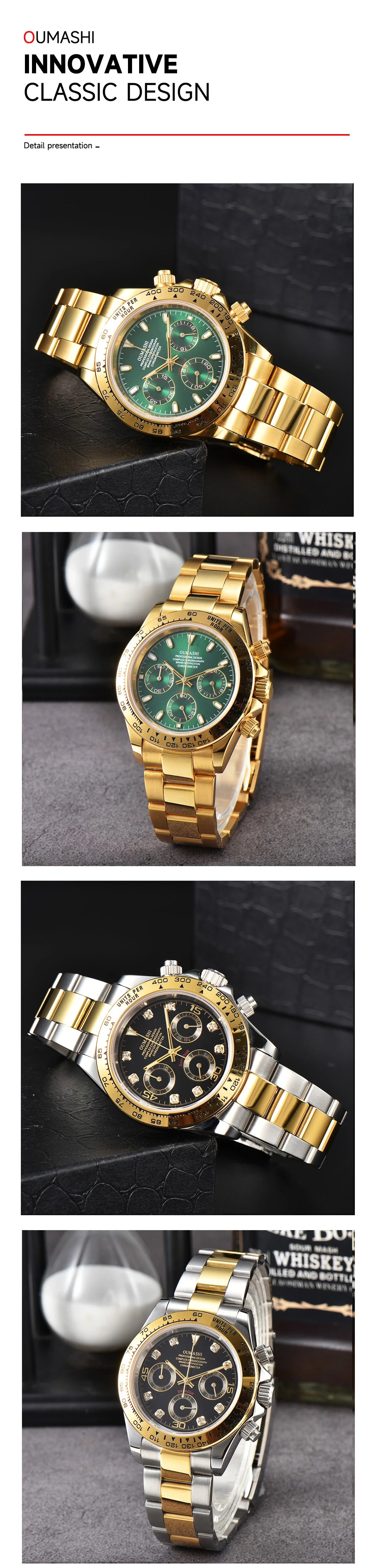 Men's luxury watches VK63 watch Sports Quartz Watch Sapphire multifunctional Mechanical timing watch for vk63 Movement