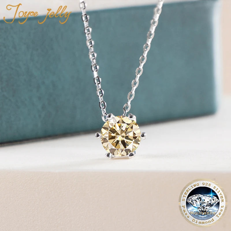 Earrings JoyceJelly Moissanite Jewelry Set With 1CT D Color VVS 3EX moissanite stone pass diamond test Wedding Luxury Fine Jewelry gift