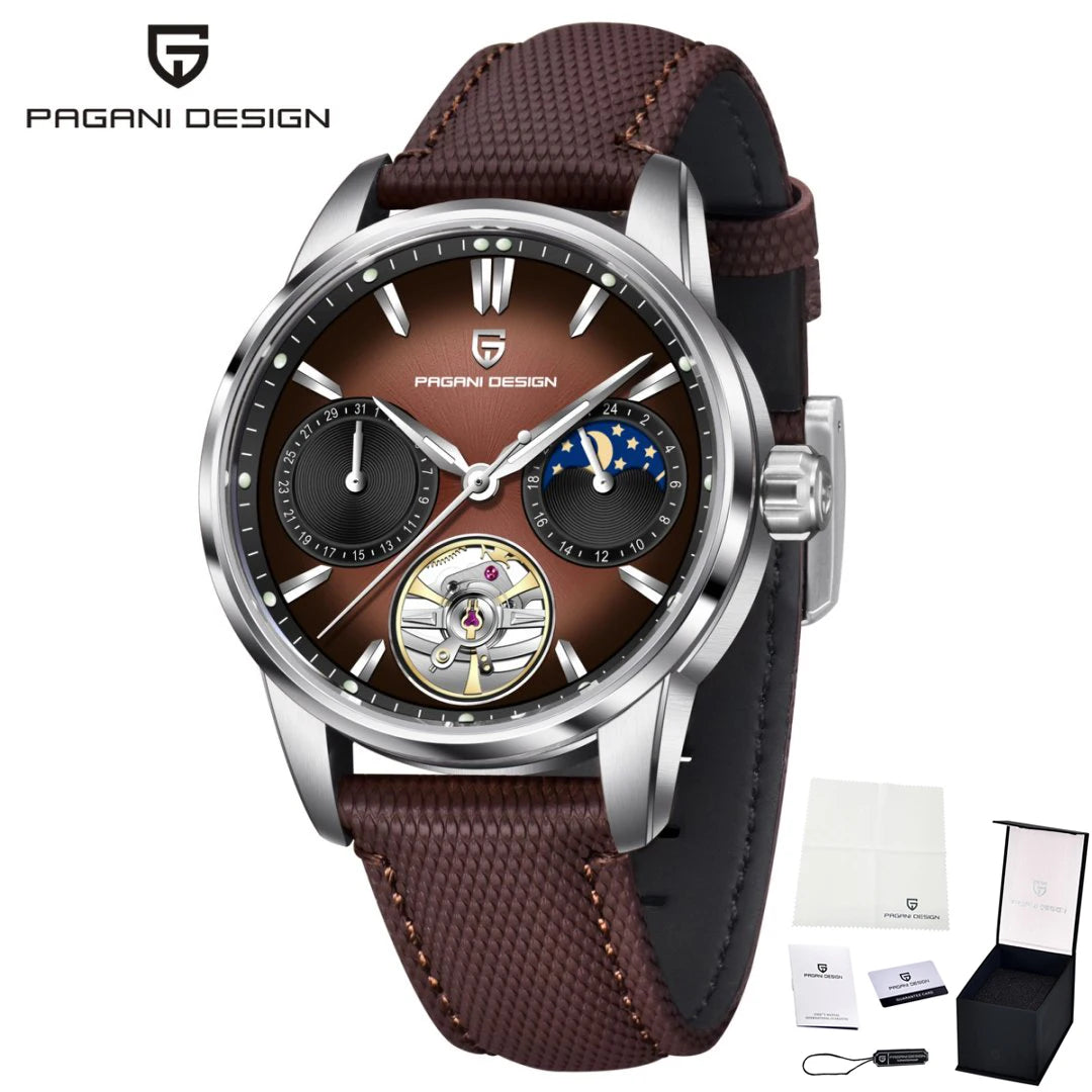PAGANI DESIGN Top Luxury Men Clock Luminous Hollow Tourbillon Automatic Wristwatch Mechanical Stainless Steel Men's Watch Reloj