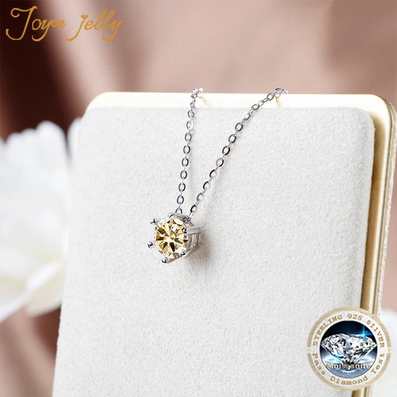 Earrings JoyceJelly Moissanite Jewelry Set With 1CT D Color VVS 3EX moissanite stone pass diamond test Wedding Luxury Fine Jewelry gift