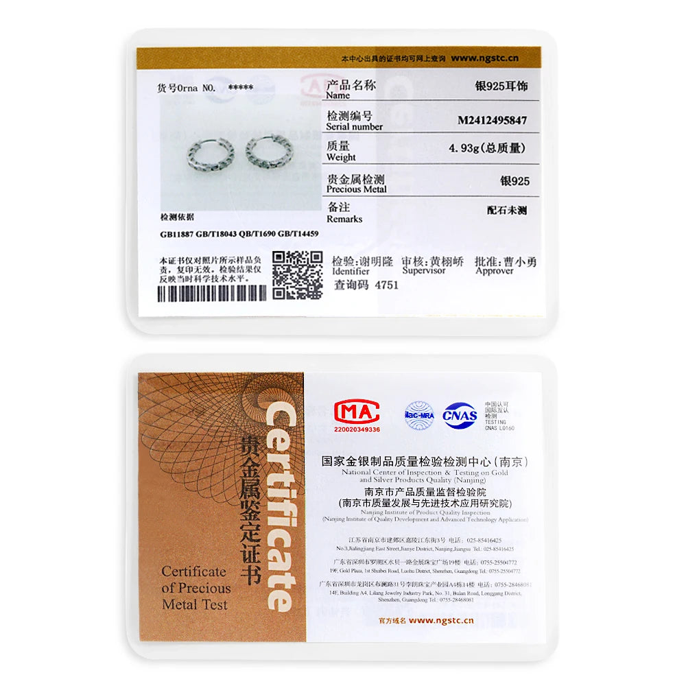 Serenty 2.6cttw D Color 3mm All Moissanite Hoop Earrings For Women S925 Silver Bull Head Wedding Stud Earring Plated 18K Jewelry