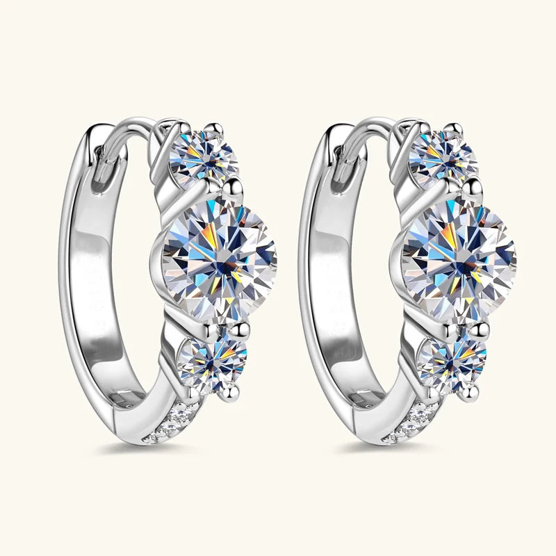 925 sterling silver moissanite fashion earrings, elegant and retro, simple and generous, suitable for daily and holiday wear