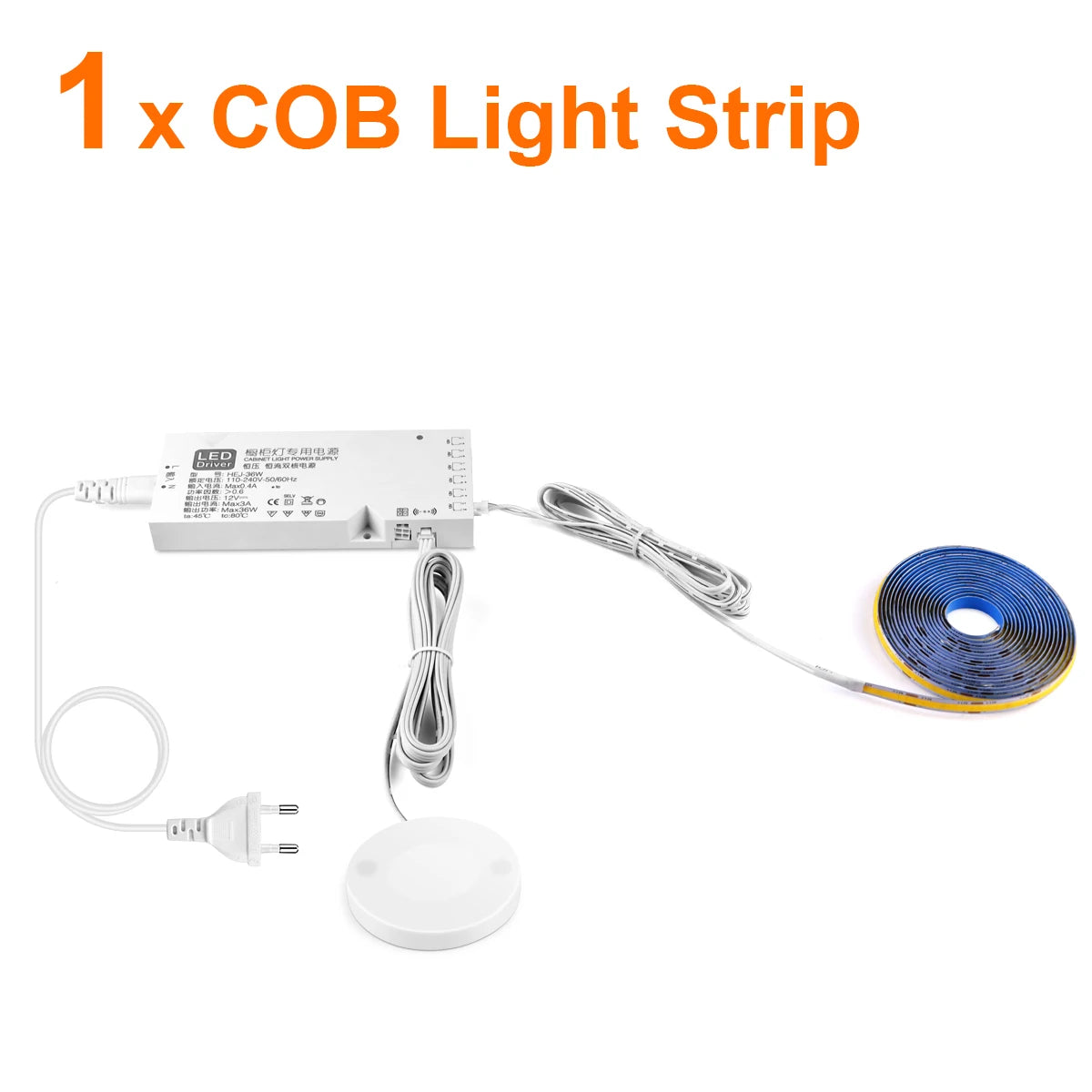 Under Cabinet COB Led Strip Penetrable Wood Touch Sensor Light Dimmable Night Lamp For Bedroom Wardrobe Indoor Kitchen Lighting