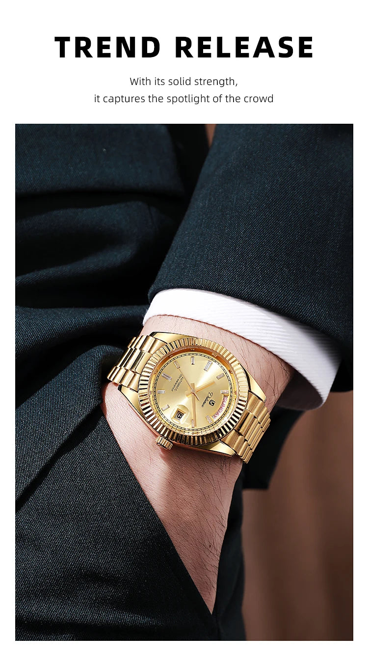 Dulunwe Datejusts Mechanical  Movement Watches For Men Automatic Mechanical Watches Calendar Waterproof Men Watch