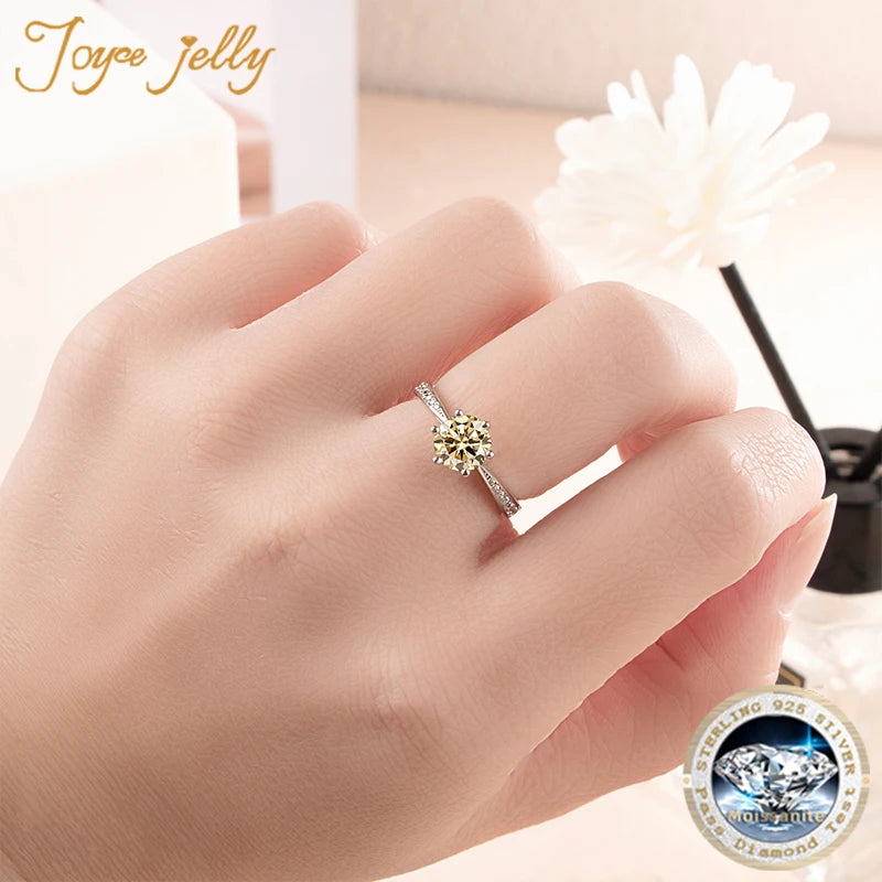 Earrings JoyceJelly Moissanite Jewelry Set With 1CT D Color VVS 3EX moissanite stone pass diamond test Wedding Luxury Fine Jewelry gift