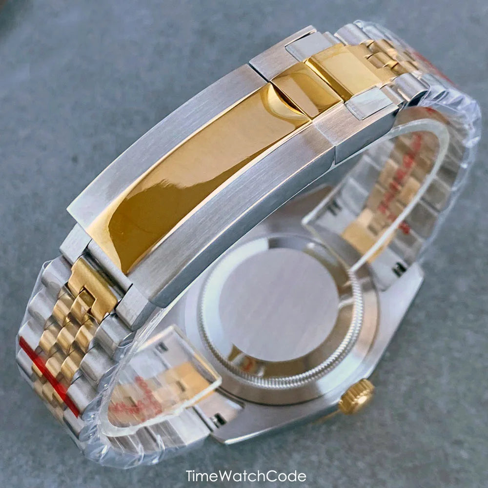 Montre automatique de luxe Tandorio Business pour homme, mouvement NH35A, cadran classique à chiffres romains, lunette cannelée, verre saphir, 36/39 mm