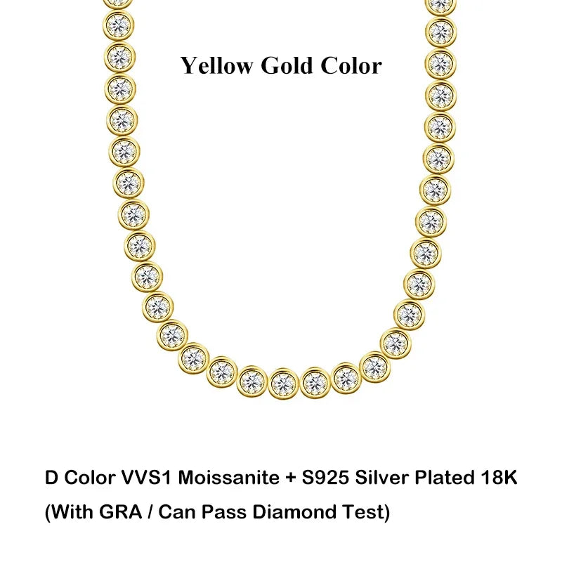 EWYA Sparkling 0.1ct 3mm Moissanite Tennis Bracelet with GRA for Women Party Fine Jewelry S925 Sterling Silver Diamond Bracelets