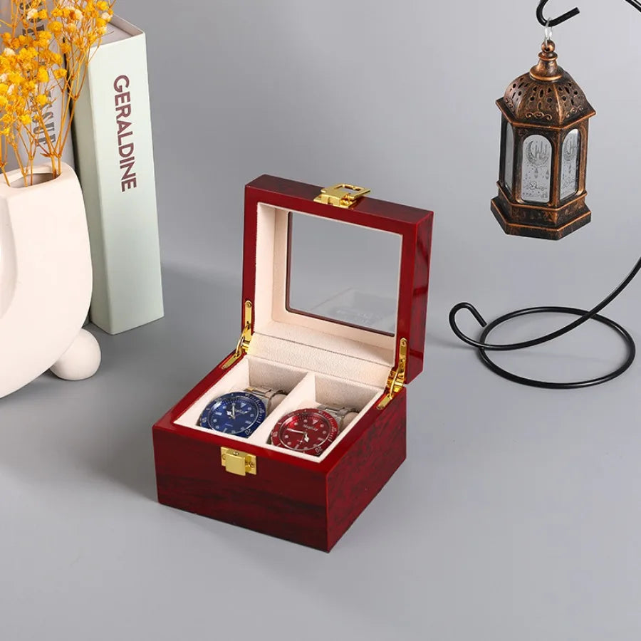 Wooden Watch Box 1/2/3/5/6/10/12 Slot Watch Gift Box Watch Storage Travel Case Organizer Men Jewellery Box Piano-bake-paint