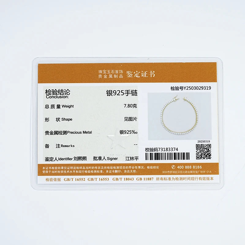 IOGOU 3mm/5mm Full Moissanite Tennis Bracelets Real 925 Sterling Silver Bracelet for Women Men Couple Sparking Fine Jewelry Gift