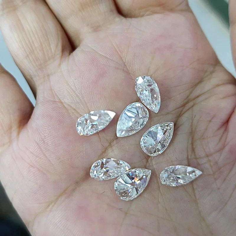 [3EX Cut] Top Belgium Cut Moissanite Stone D Color Pear Cut Gemstones Lab Grown Diamond Loose Moissanite Stone with GRA