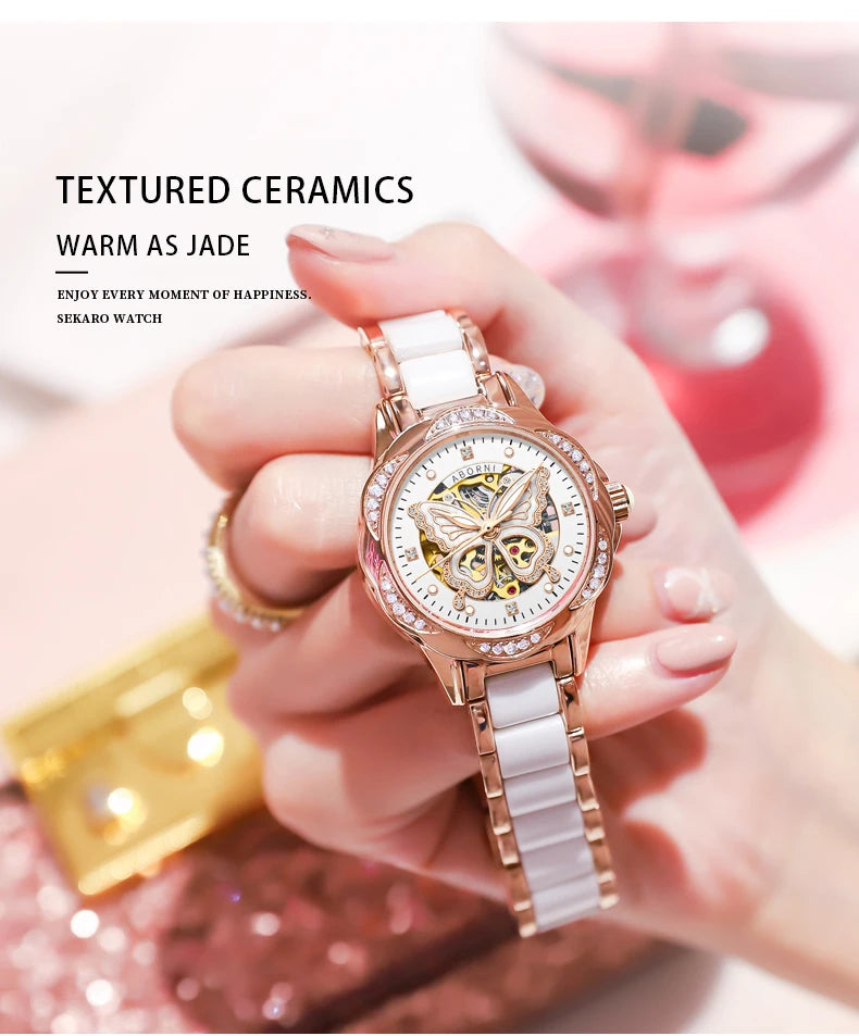 New Fashion Womens Mechanical Watches for Woman Simple Stainless Steel Pagani Designs Women Automatic Watch Gifts Reloj Mujer