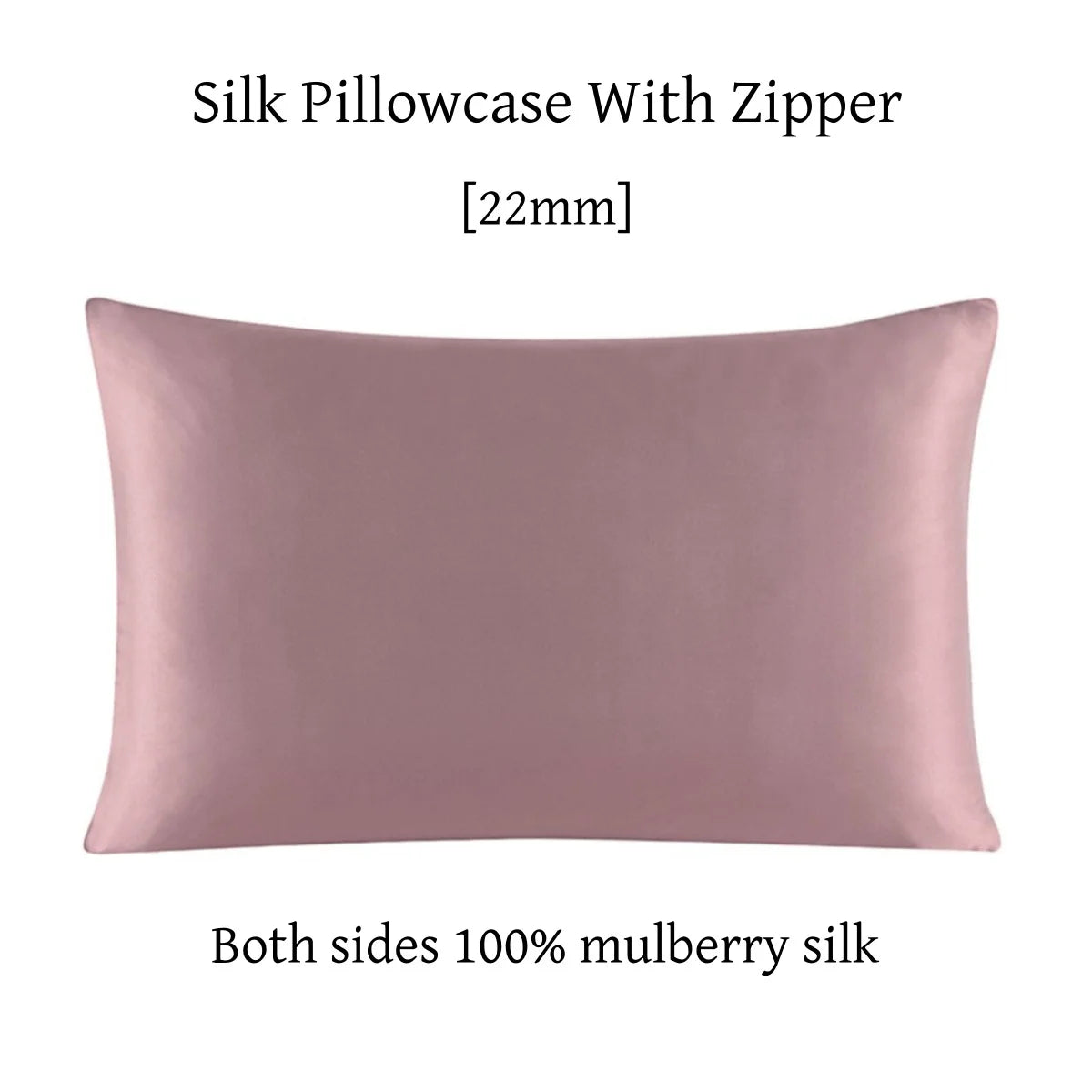 22 Momme Silk Zipper Pillowcase 1pc 100% Nature Mulberry Silk Muticolor Pillow Case For Healthy Standard Queen King