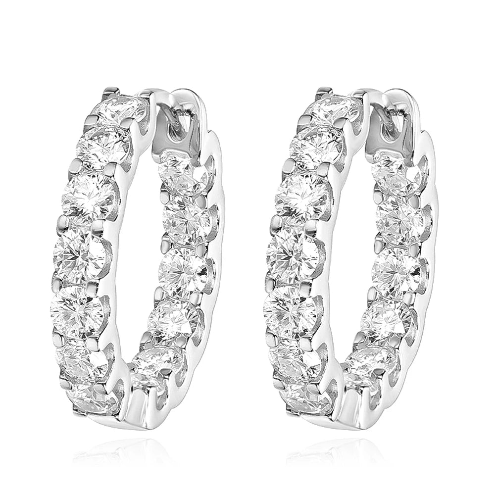 Serenity 2.6cttw D Color Moissanite Earrings for Women 100% S925 Sterling Silver Hoop Earrings Plated 18K Fine Jewelry Wholesale
