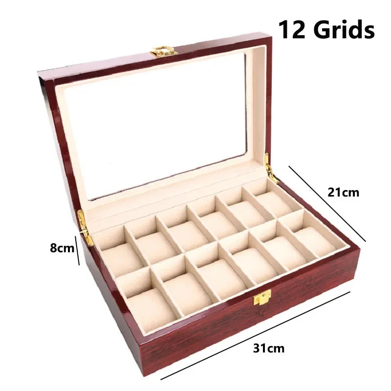 Wooden Watch Box Eco-Friendly Watch Storage Case with 1/2/3/5/6/10/12 Slots Travel Organizer for Men Watch Gift Box
