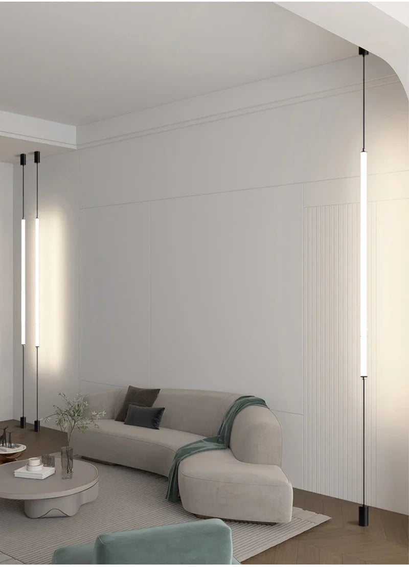 Hanging floor lamp Italy Design Black Long linear pendant light Bedroom Bedside Lamps Modern Hotel Living Room corner floor lamp