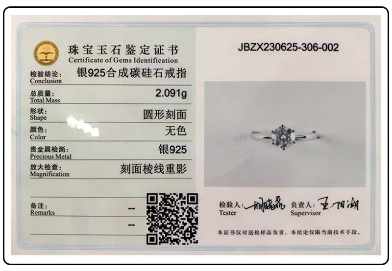 100% Real Moissanite Ring Adjustable Size S925 Sliver D VVS1 Pass Diamond Test Pen GRA Certificate 18K Plating Rings for Women