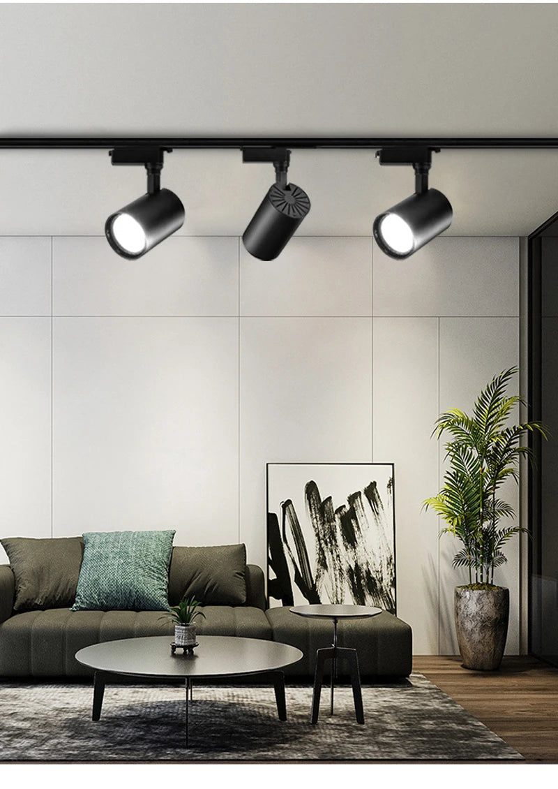 Full Set Led Track Light Fixture Rail 110-220V COB Ceiling Track Lamp 20/40W Spot Lighting For Clothing Shop Living Room Home