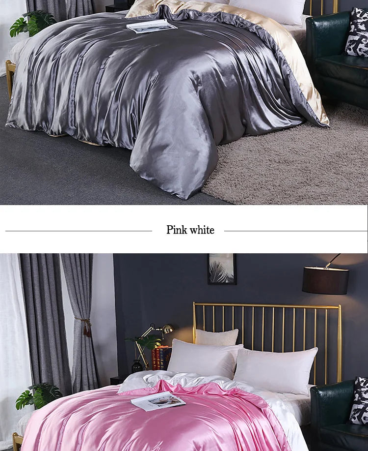 Luxury High Quality  Satin Duvet Cover Rayon Quilt Cover High Density Fabric Duvet Cover  Supple High waterfall