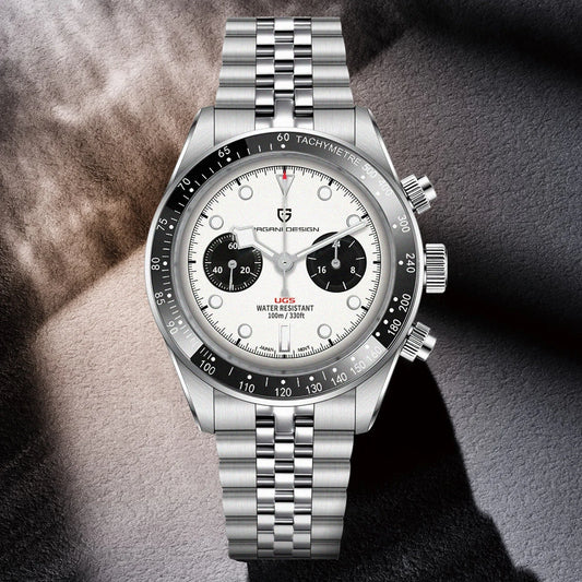 PAGANI DESIGN 2025 New BB Panda Men's Watches Retro Luxury Quartz Watch For Men Sport Chronograph Stainless steel Bracelet Watch