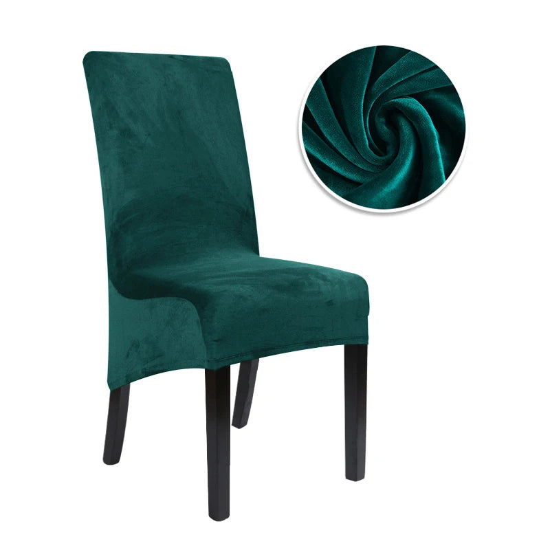 1/2/4/6 Pieces Real Velvet Fabric XL Size Chair Cover Big Size Long Back Europe Style Seat Chair Covers For Restaurant Hotel