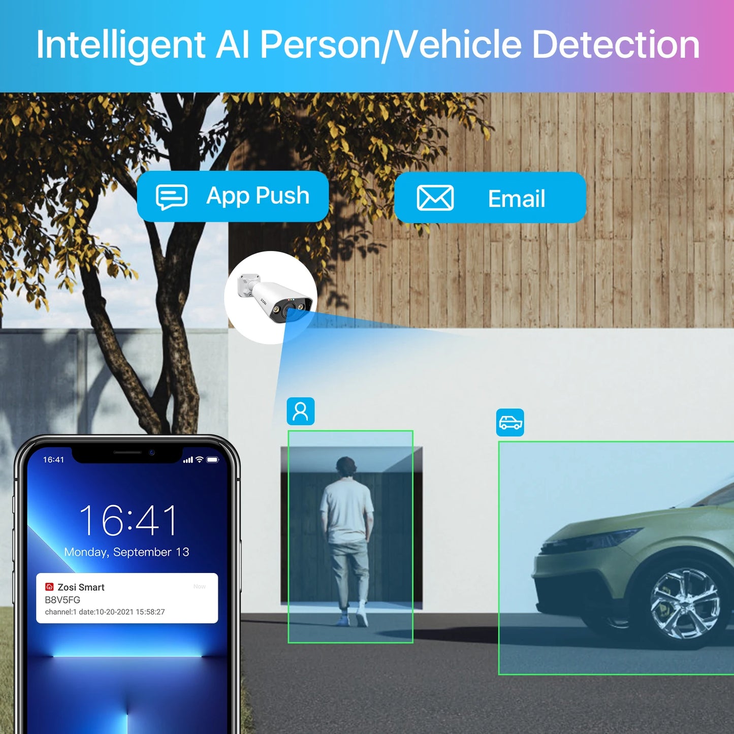ZOSI 8CH POE Video Surveillance Kit 4K 8MP 5MP Super HD Outdoor IP Cameras AI Starlight Night Vision CCTV Security Camera System