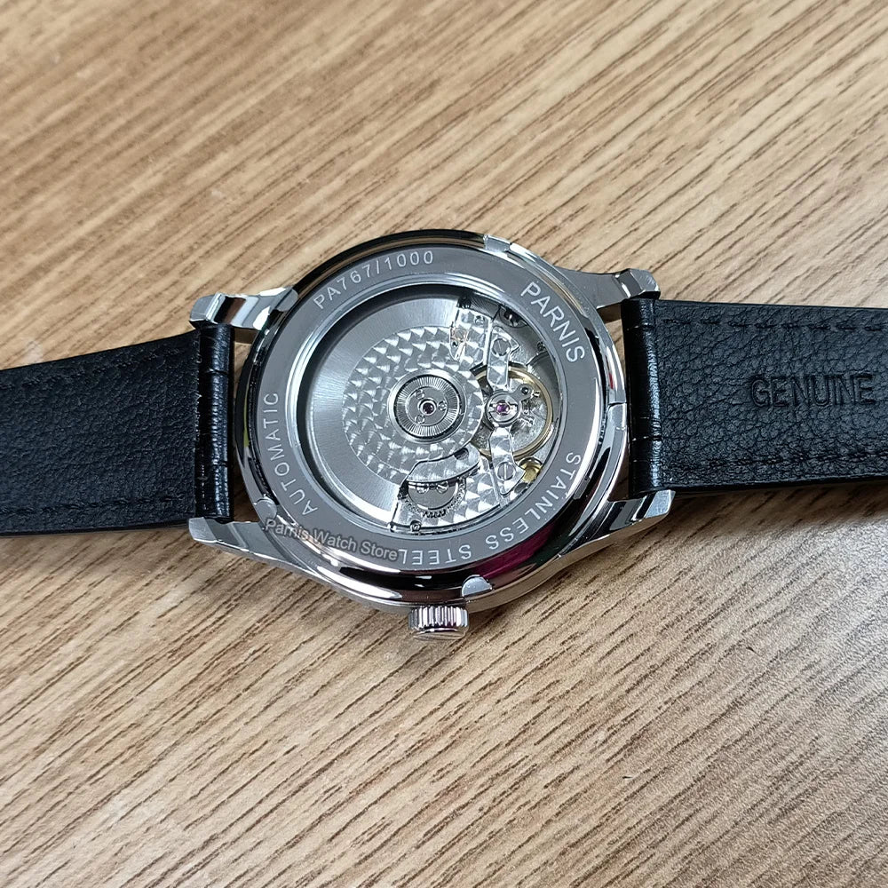 Parnis Power Reserve Automatic 43mm  Movement Men's Mechanical Watch Small Second