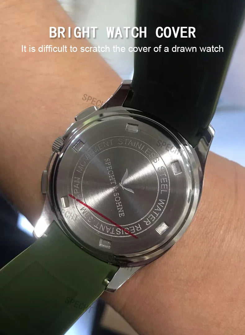 Dropshipping 2025 Best Selling Products Wristwatch For Men Japan Chronograph Quartz Watch Orange Rubber Strap Relogio Masculino