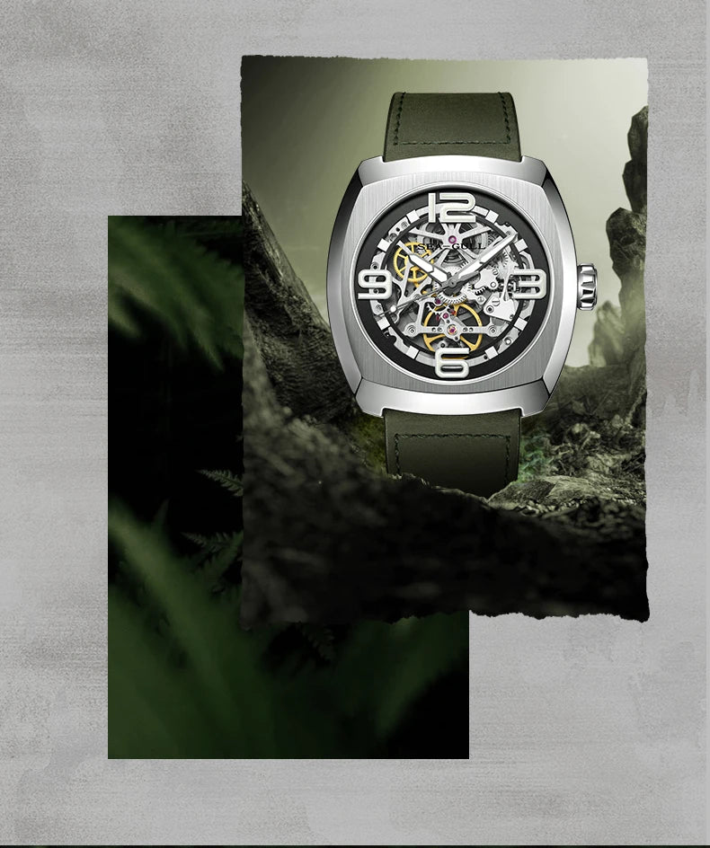 2025 Seagull Men's Mechanical Watches 44MM Skeleton Dial Luxury Man Wristwatch Sapphire Stainless Steel Waterproof Clock 6167